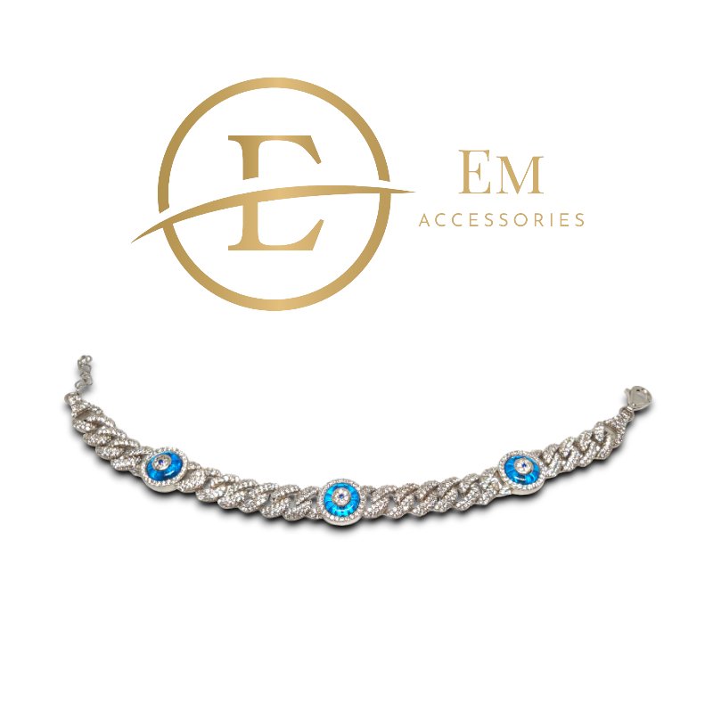Bracelet Blue Flower - Jewelry - EM Accessories - 925 silver - new - P0562S