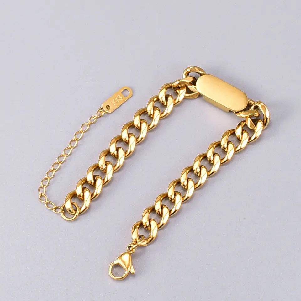 Bracelet Cuban Link Chain Figaro - Jewelry - EM Accessories - Stainless Steel - women - P0049S