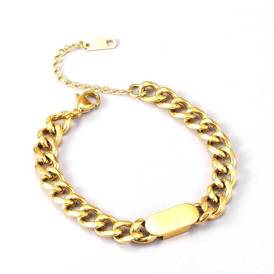 Bracelet Cuban Link Chain Figaro - Jewelry - EM Accessories - Stainless Steel - women - P0049S