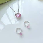 Earrings Heart shaped rosa zircons, 925 silver - Jewelry - EM Accessories - 925 silver - new -