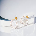 Earrings Pearls J Hoops - Jewelry - EM Accessories - new - Stainless Steel - P0616S