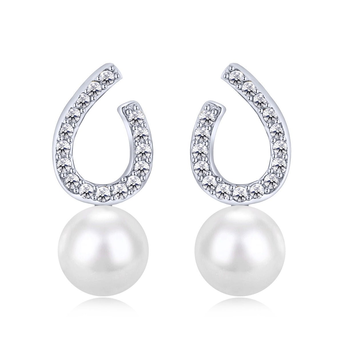 J-Hoops 925 Silver Earrings With Pearl - Jewelry - EM Accessories - 925 silver - new - SILVER-0019-ER
