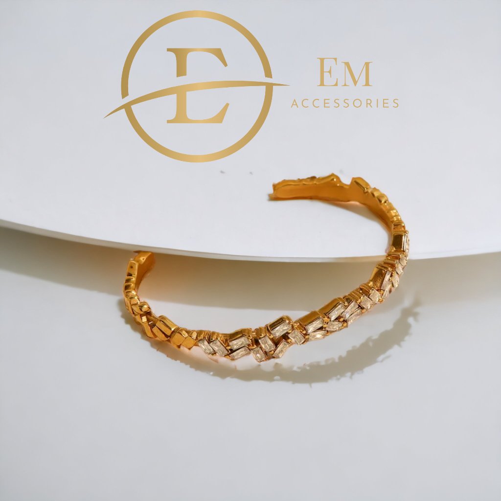 Minimalist EM Bracelet - Cubic Zirconia stones - Jewelry - EM Accessories - new - Stainless Steel -