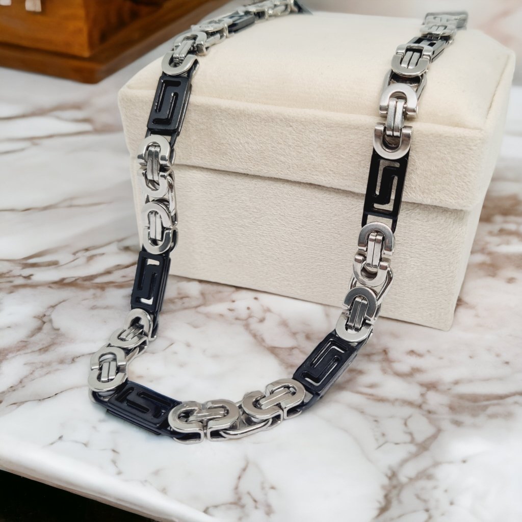 Necklace Flat Byzantine Black S - Jewelry - EM Accessories - men - new - P0477S