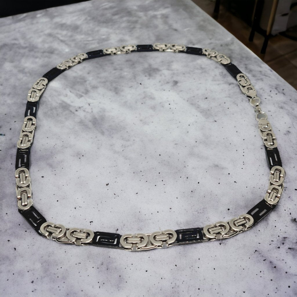 Necklace Flat Byzantine Black S - Jewelry - EM Accessories - men - new - P0477S