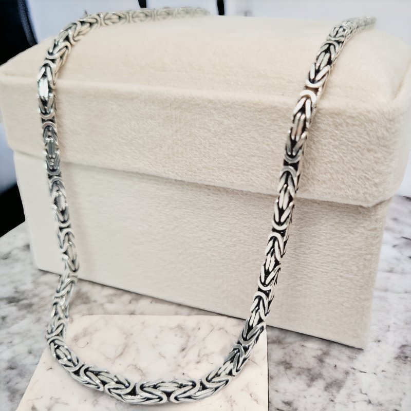 Necklace Square Byzantine Chain - Jewelry - EM Accessories - men - new - P0552S