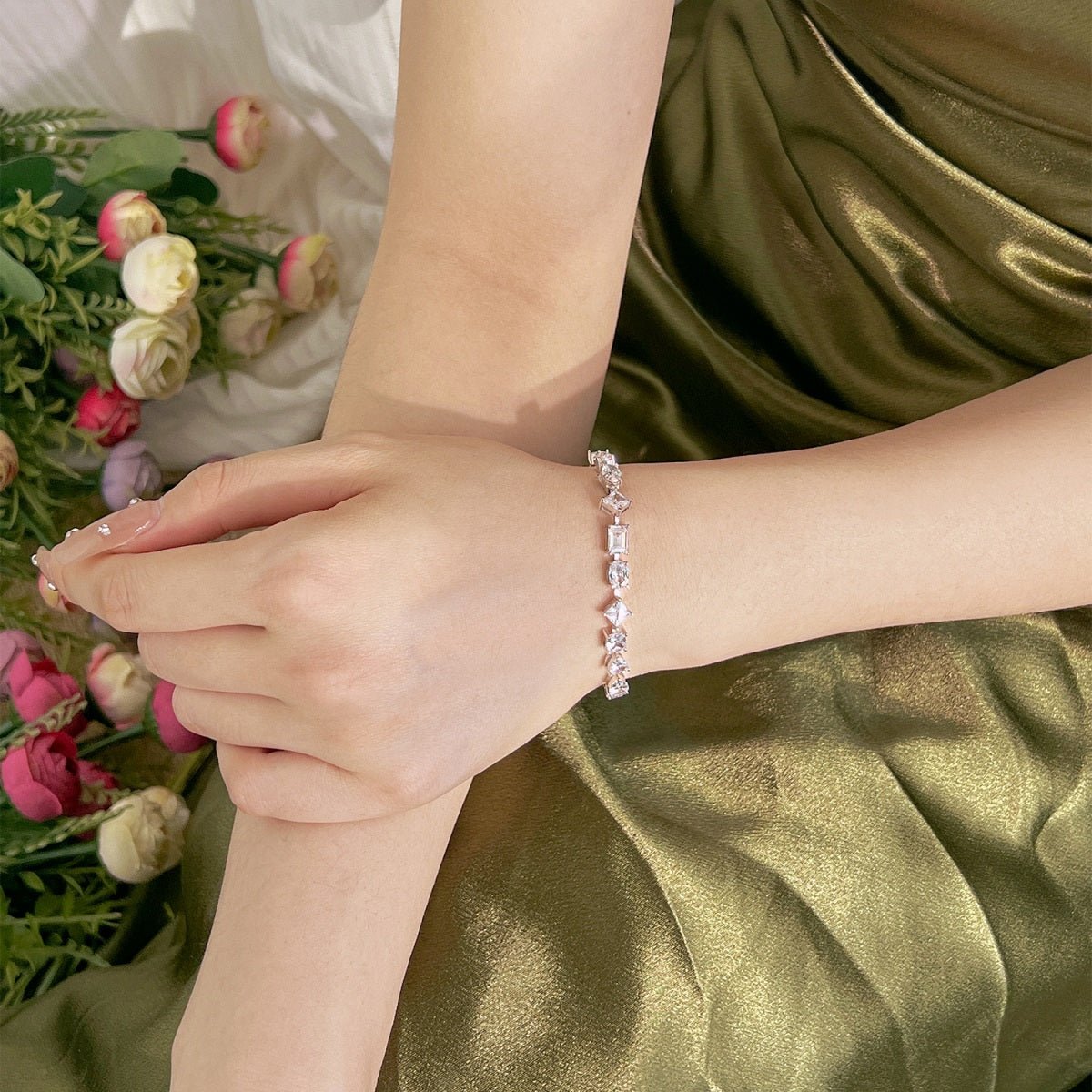 Silver 925 Bracelet, luxurious stones, zircon - Jewelry - EM Accessories - 925 silver - new -