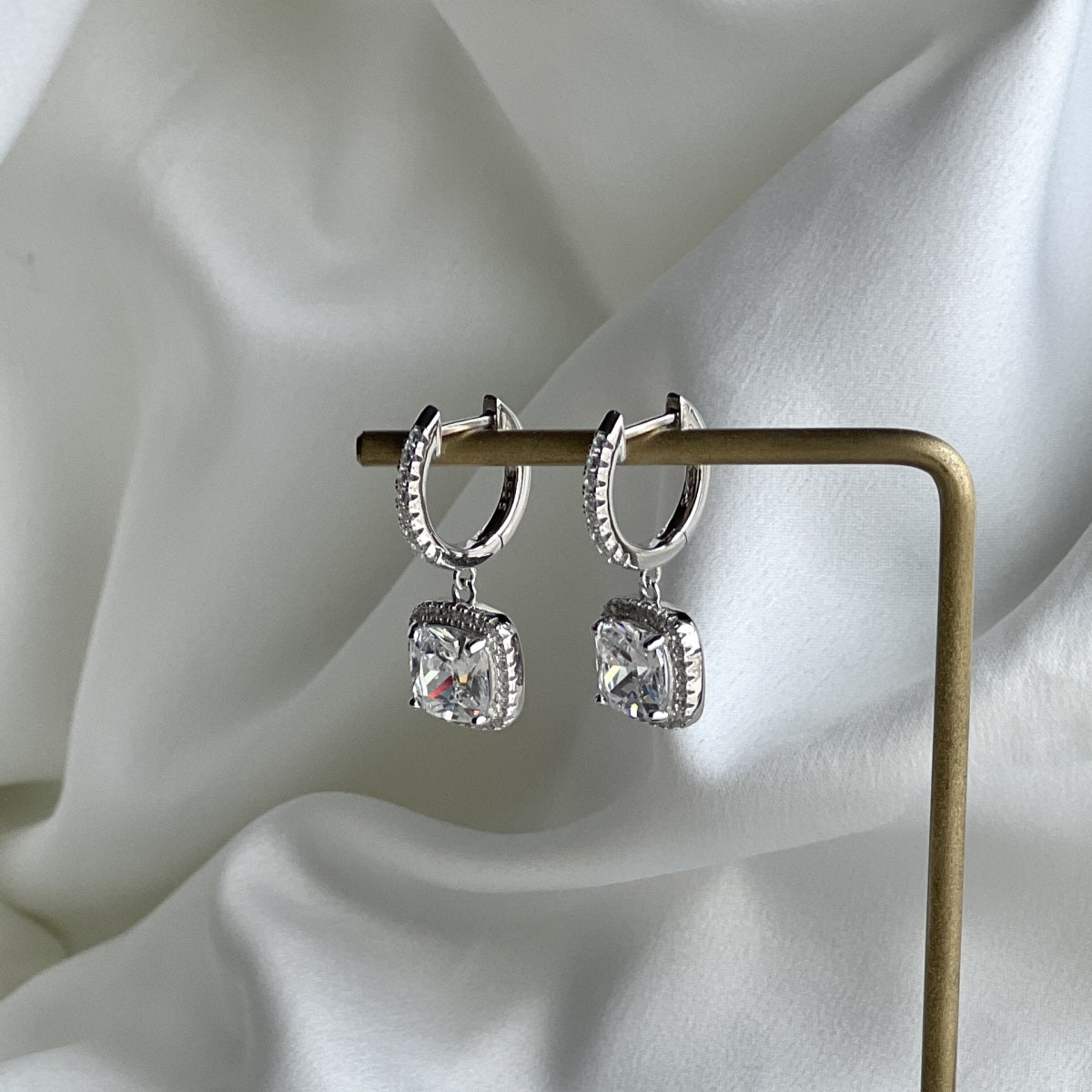 Silver Big 5A Cubic Zircon Earrings - Jewelry - EM Accessories - 925 silver - new -