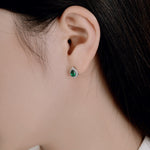 Silver earrings, prestige- emerald stone - Jewelry - EM Accessories - 925 silver - new -