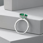 Verdant Vow: 925 Silver Engagement Ring with Premium Green 5A Zircon Stone - Jewelry - EM Accessories - 925 silver - new - SILVER-0041-6-RING