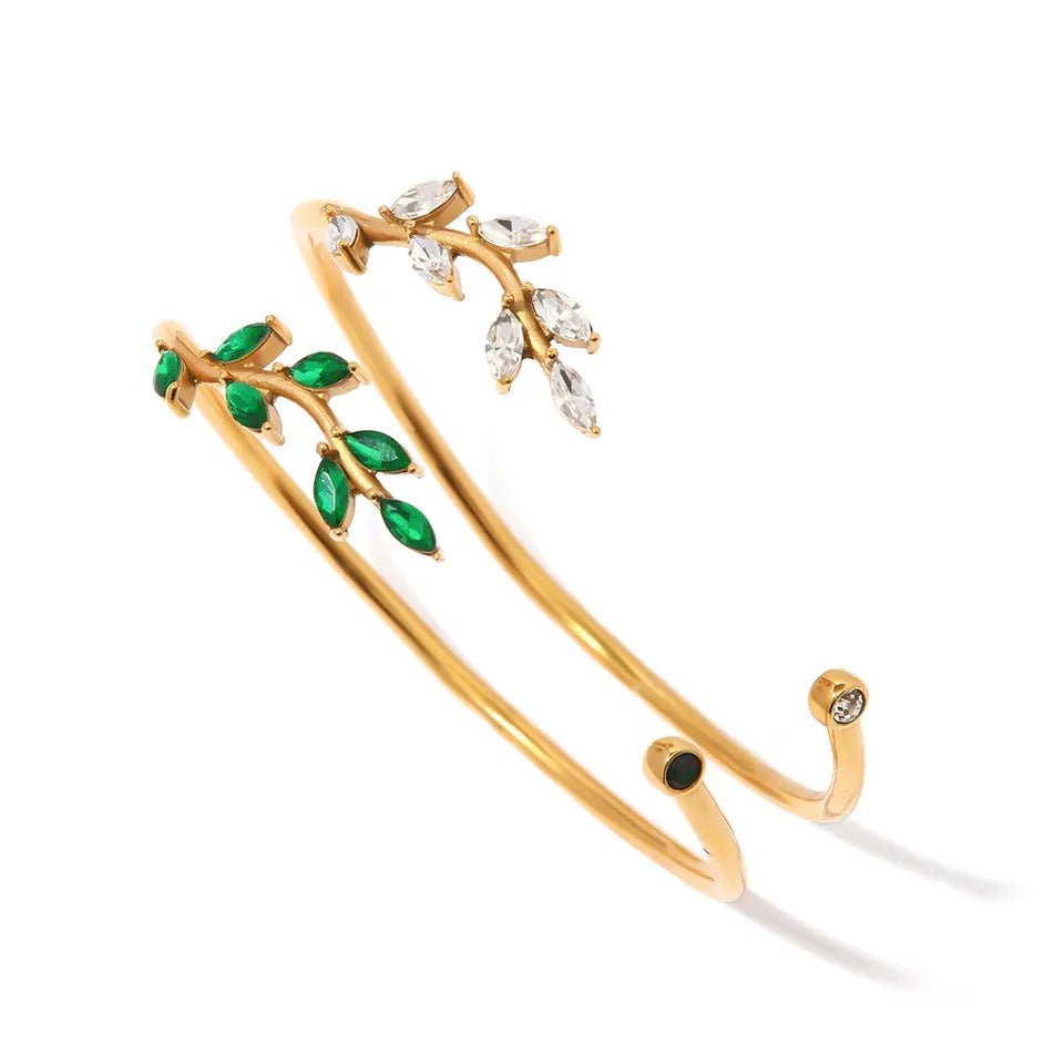 Woman's Stainless Steel Bracelet, Zirconia, Ivy muster - Jewelry - EM Accessories - Cubic Zirconia - new -