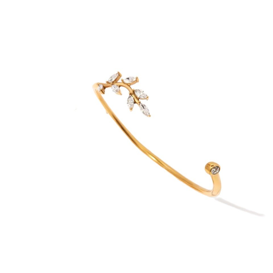Woman's Stainless Steel Bracelet, Zirconia, Ivy muster - Jewelry - EM Accessories - Cubic Zirconia - new -