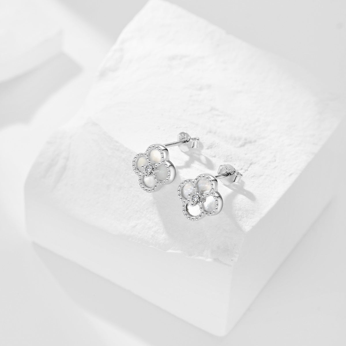 Women's 925 Silver Earrings Clover With Zircons - Jewelry - EM Accessories - 925 silver - new - SILVER-0018-ER