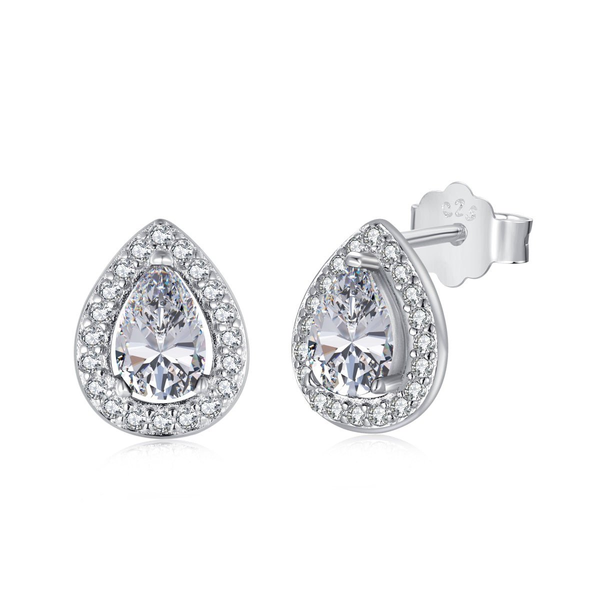Women's Earrings: Celestial Luster Zircon Silver Studs - Jewelry - Dylam - 925 silver - new - SILVER-0046-WHI-EAR