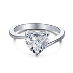 Women's Engagement Ring With Zircon Heart Stone - Jewelry - EM Accessories - 925 silver - new - SILVER-0001-5-RING