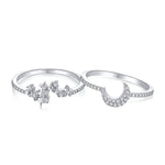 Women's Silver - Friendship rings Moon & Stars - A Pair Of Rings - Jewelry - EM Accessories - 925 silver - new - SILVER-0016-6-RING