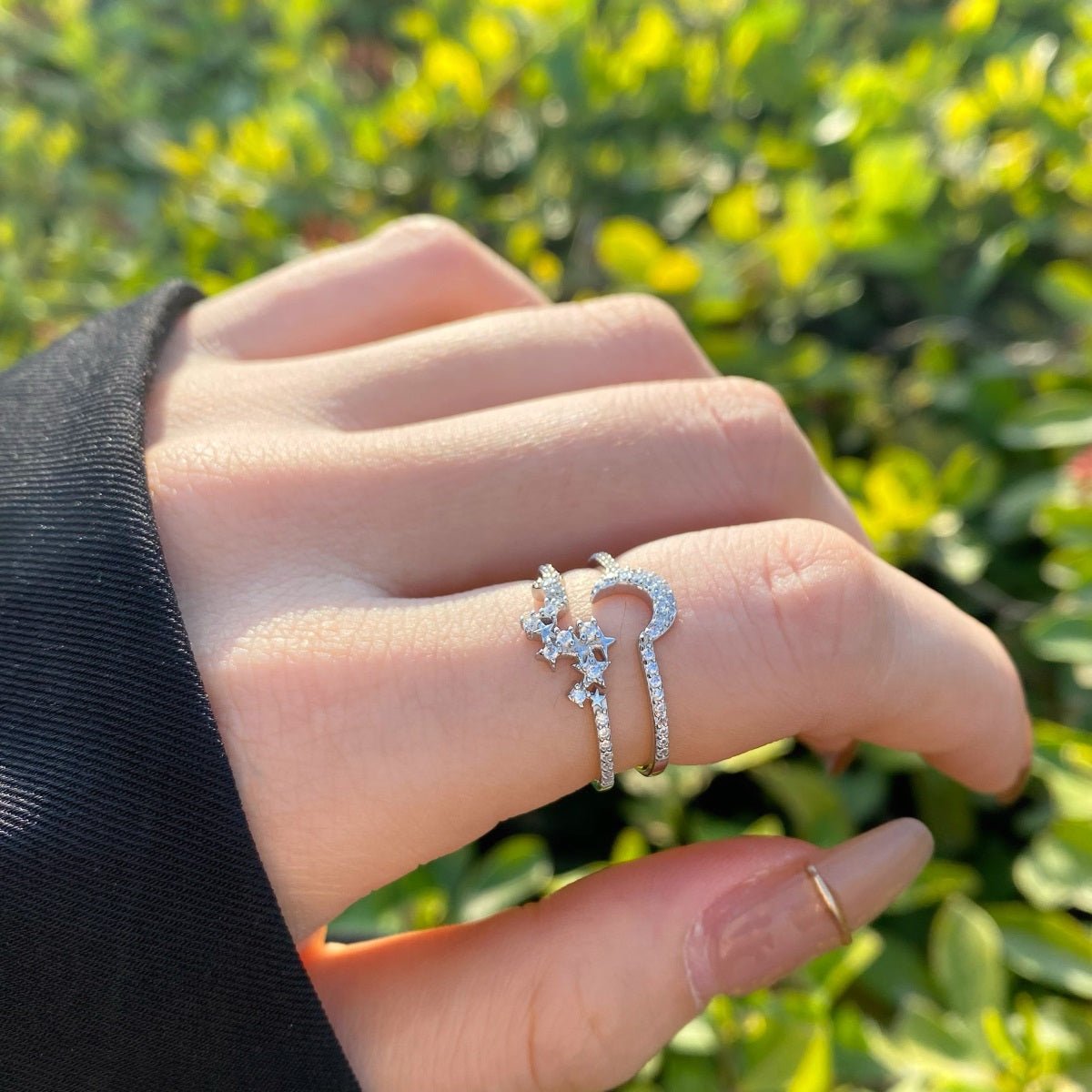 Women's Silver - Friendship rings Moon & Stars - A Pair Of Rings - Jewelry - EM Accessories - 925 silver - new - SILVER-0016-6-RING