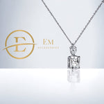 Women's Silver Necklace Square Cubic Zircon - Jewelry - EM Accessories - 925 silver - new - SILVER-0032-NLC