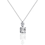Women's Silver Necklace Square Cubic Zircon - Jewelry - EM Accessories - 925 silver - new - SILVER-0032-NLC