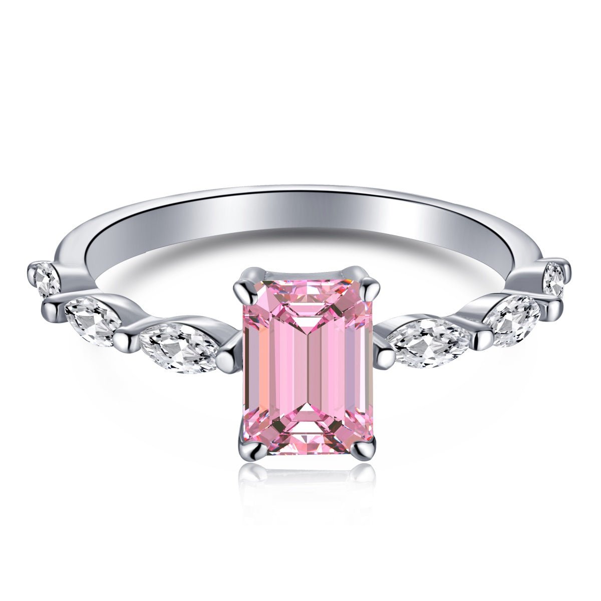 Women's Silver Ring with 5A Pink Zircon Stone - Jewelry - EM Accessories - 925 silver - new - SILVER-0037-6-RING