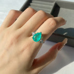Women's Silver Ring with Turquoise Cubic Zirconia Stone - Jewelry - EM Accessories - 925 silver - new - SILVER-0038-6-RING