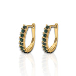 Women's U-Hoops Earrings With Zircons - Jewelry - EM Accessories - new - Stainless Steel - SSTEEL-0030-GRE-EAR